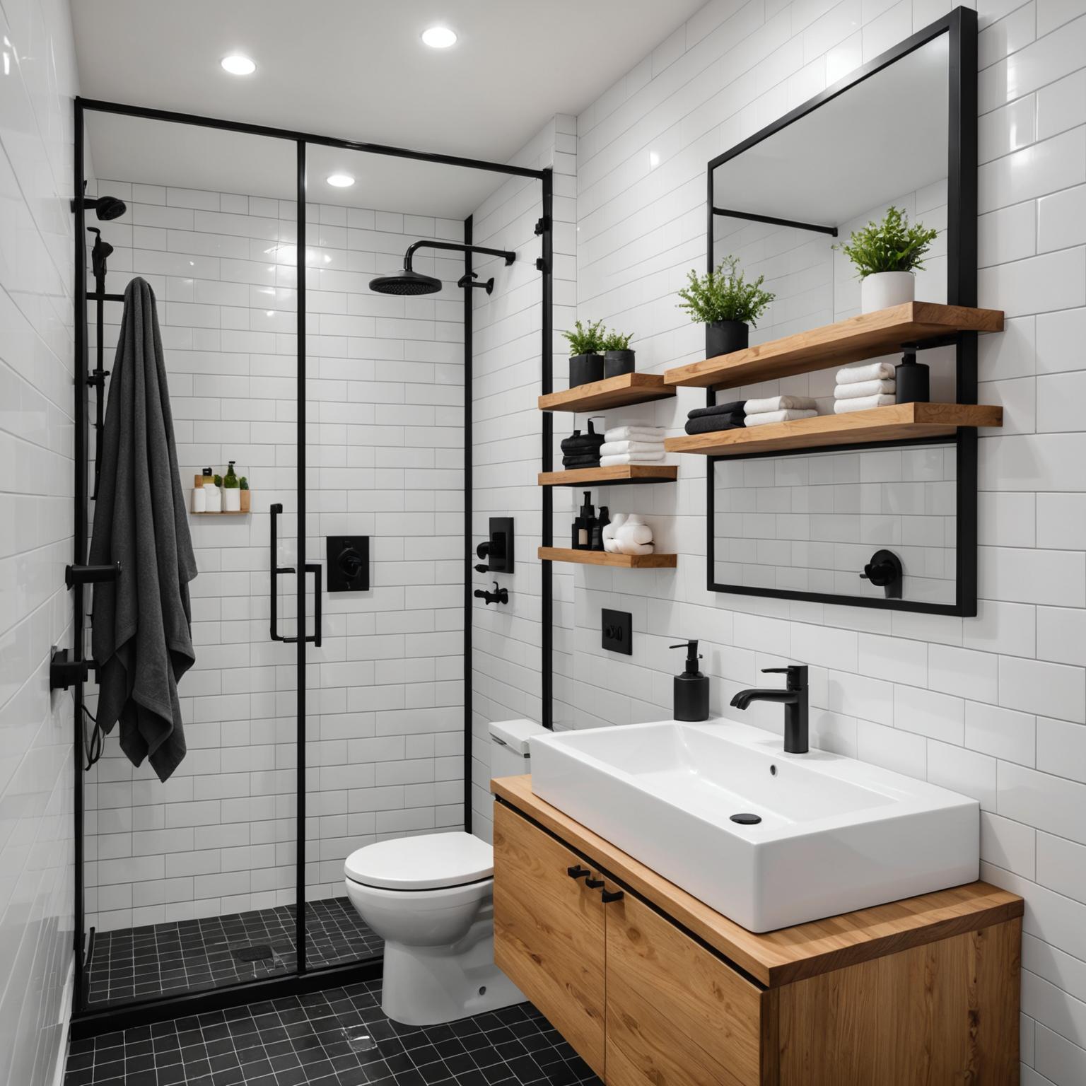 Renovated bathroom with modern fixtures