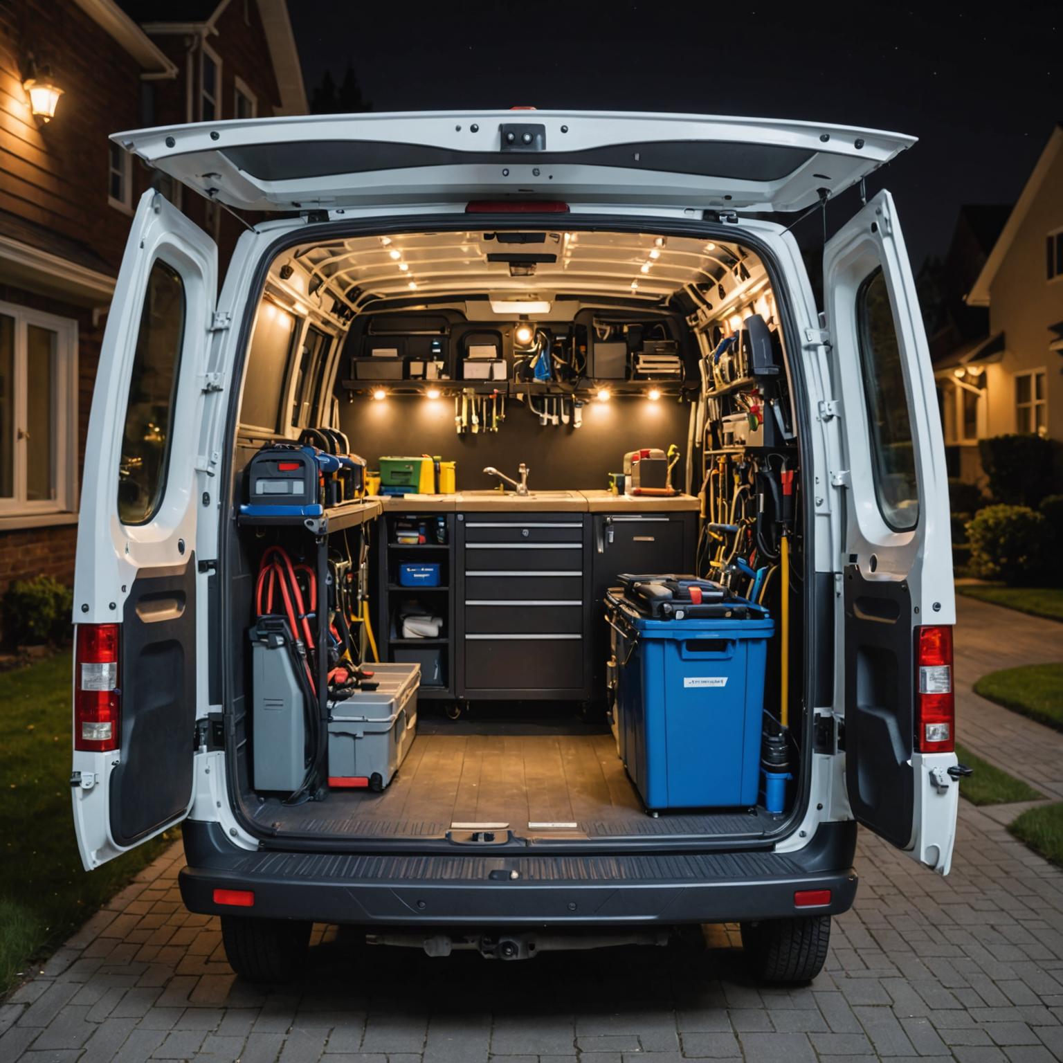 Emergency plumbing response vehicle